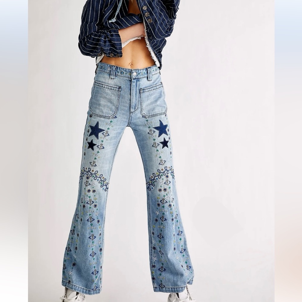 Free People Delphine High-Waisted Flare Jeans